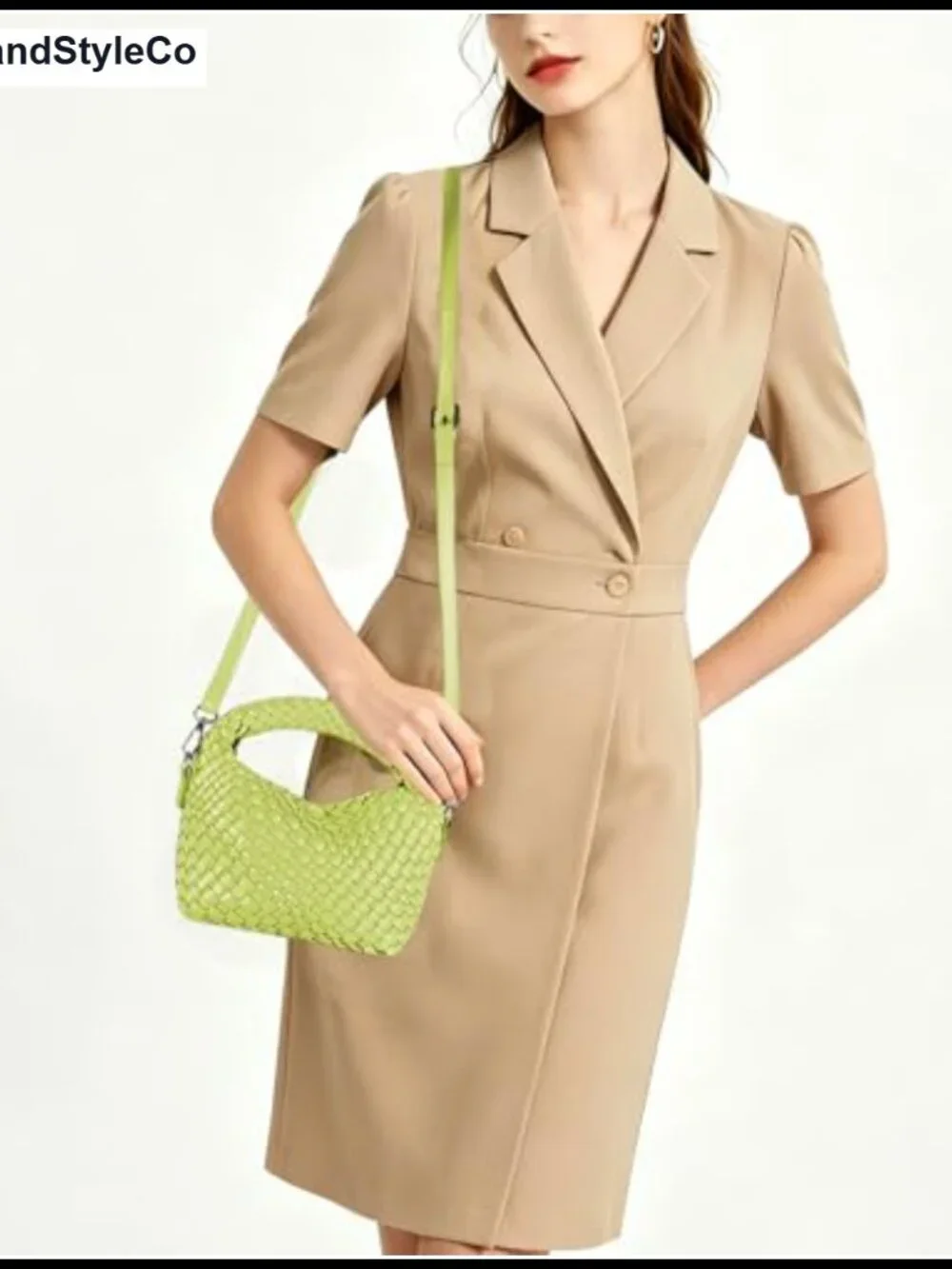 Woven Vegan Leather Crossbody Bag for Women Satchel Adjustable Strap